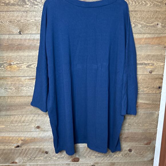Bryn Walker Super Boxy Dolman Sleeve French Terry Blue Top Size large - Picture 4 of 6